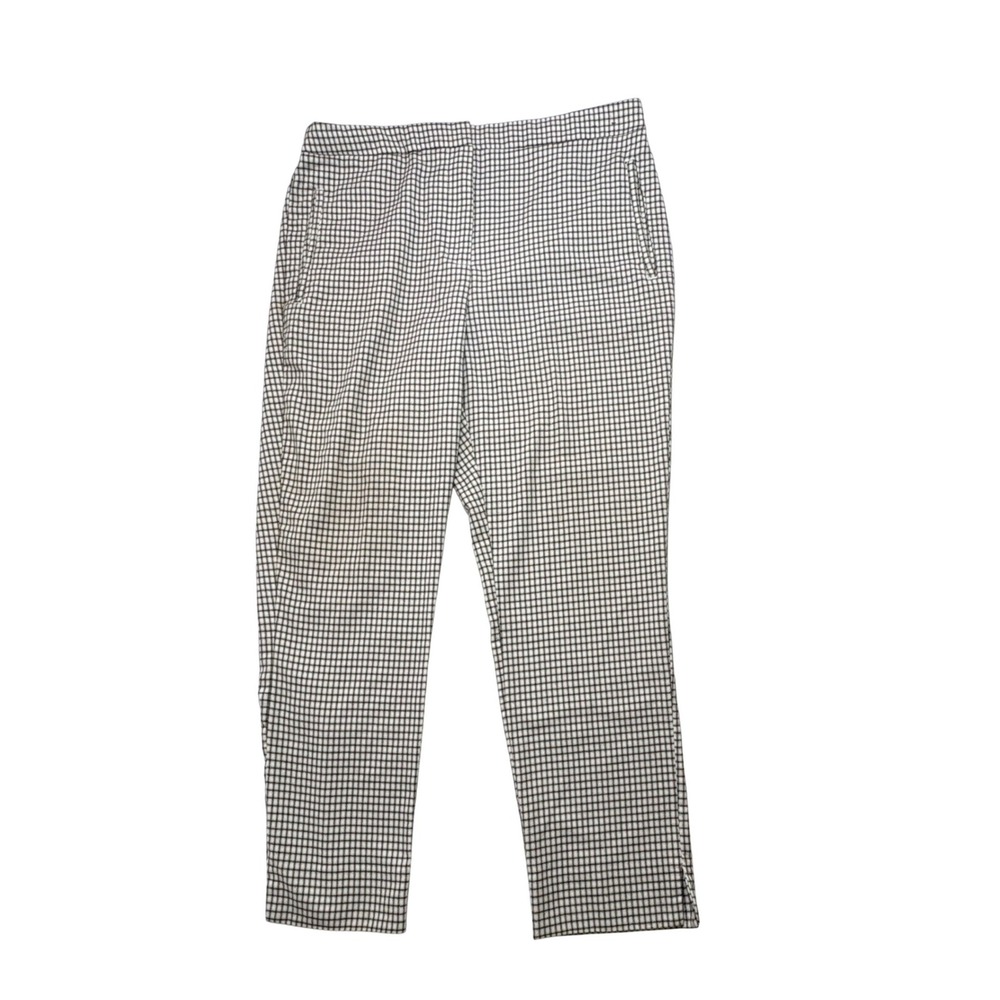 Worthington Slim Ankle Pants 14 Black White Brown Glen Plaid‎ Career Trouser